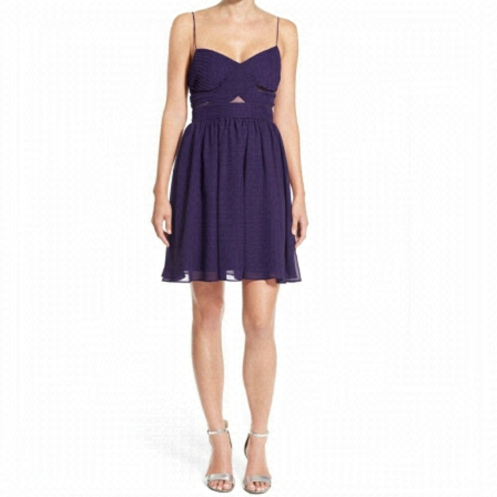 Soprano Sleeveless Chiffon Fit & Flare Dress
